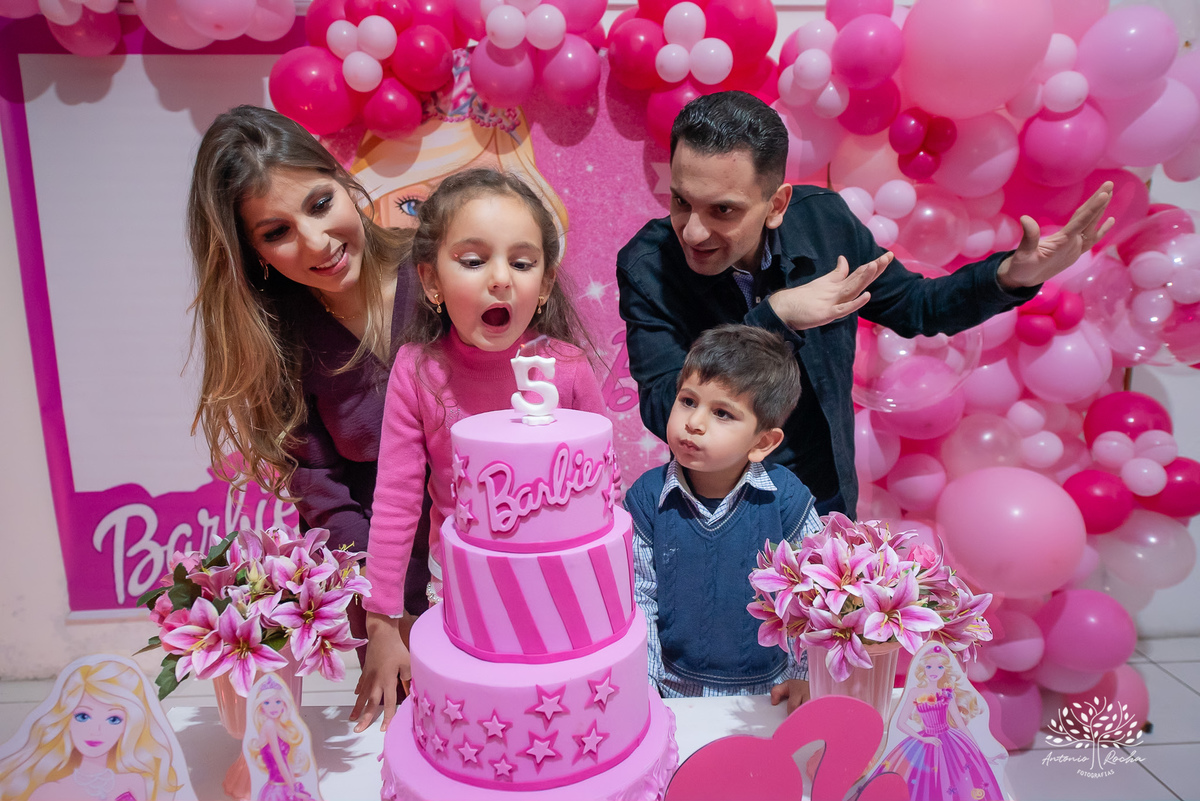 Sarah – 5 anos - Festa Infantil - Festa de Criança - Fotografia de Família – Barbie - Antonio Rocha Fotografias - Satolep - Pelotas