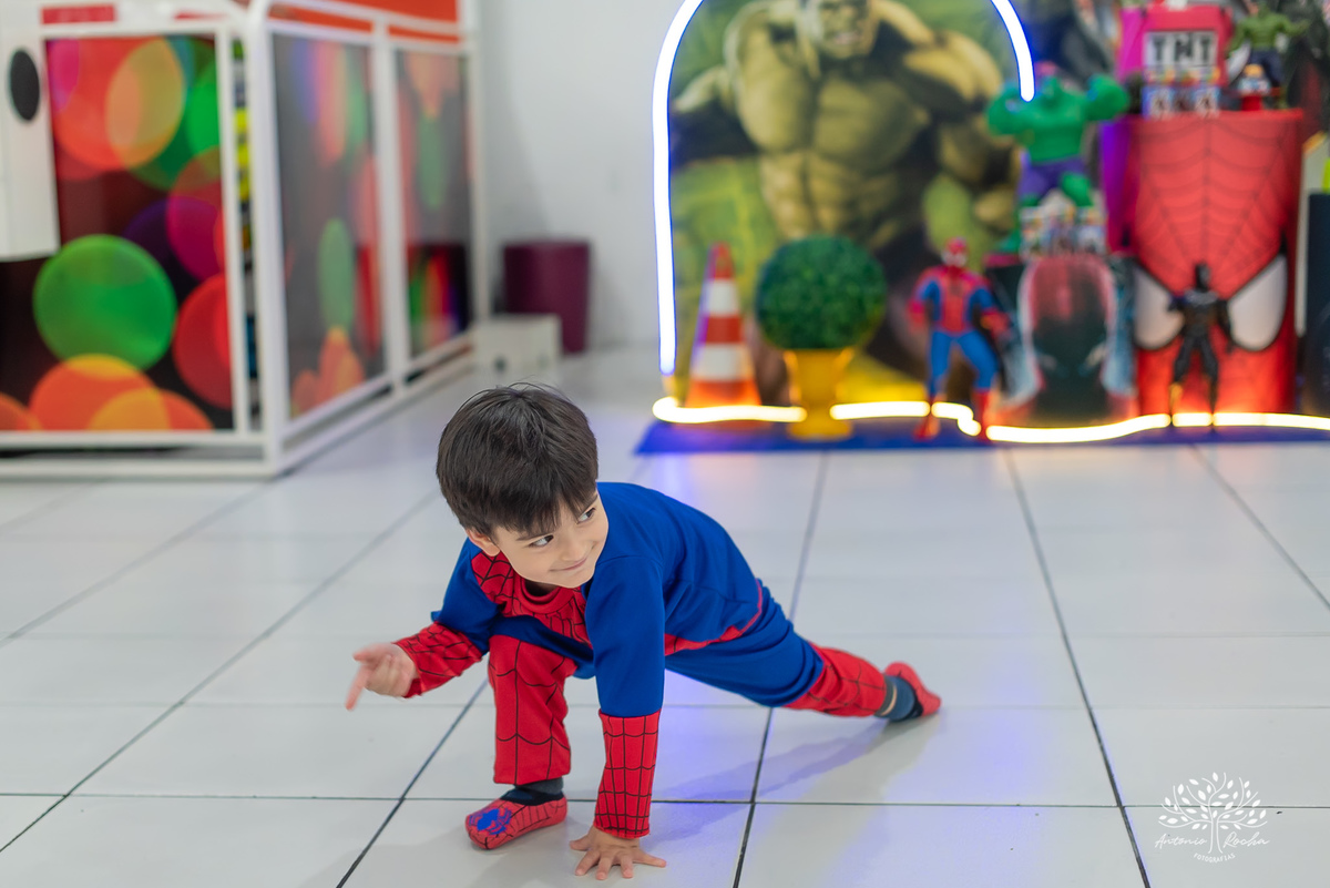 Paolo - 3 anos - Festa Infantil - Festa de Criança - Fotografia de Família – Marvel – Homem Aranha – Arte e Riso – Antonio Rocha Fotografias - Satolep - Pelotas