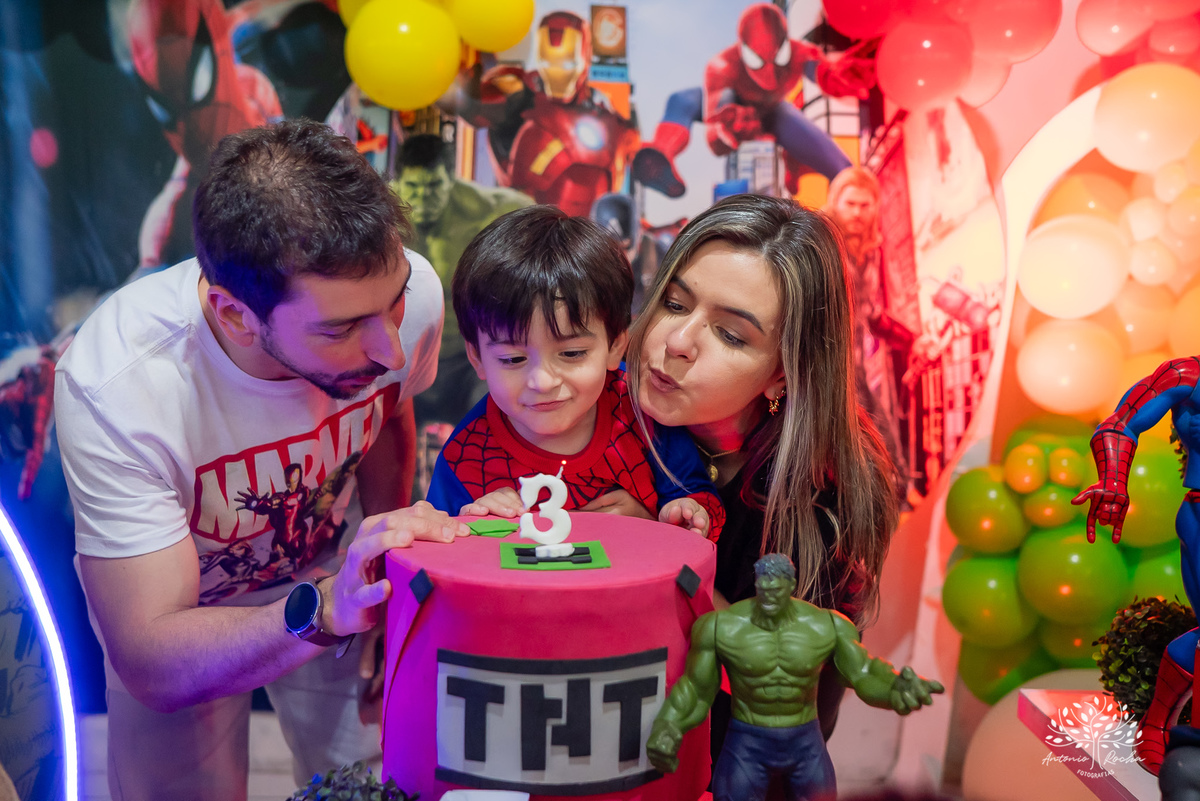 Paolo - 3 anos - Festa Infantil - Festa de Criança - Fotografia de Família – Marvel – Homem Aranha – Arte e Riso – Antonio Rocha Fotografias - Satolep - Pelotas