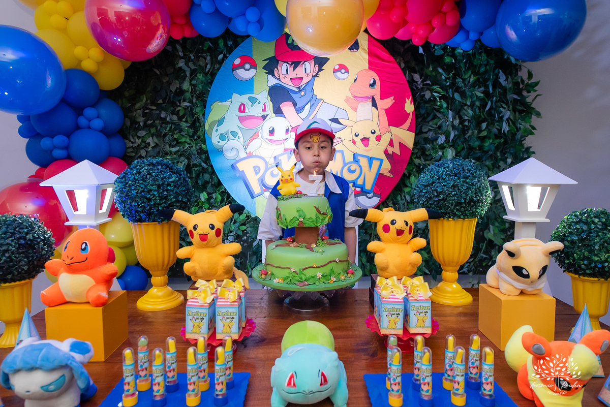 Arthur - 7 anos - Festa Infantil - Festa de Criança - Fotografia de Família – Pokemon – Picachu – Big Fest – Antonio Rocha Fotografias - Satolep - Pelotas