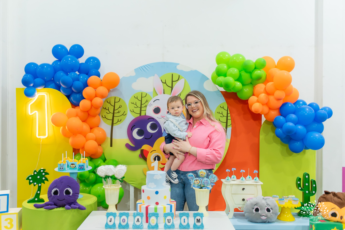 Joaquim – 1 ano - Festa Infantil - Festa de Criança - Fotografia de Família – Bolo Fofo – Loly Pop – Antonio Rocha Fotografias - Satolep - Pelotas