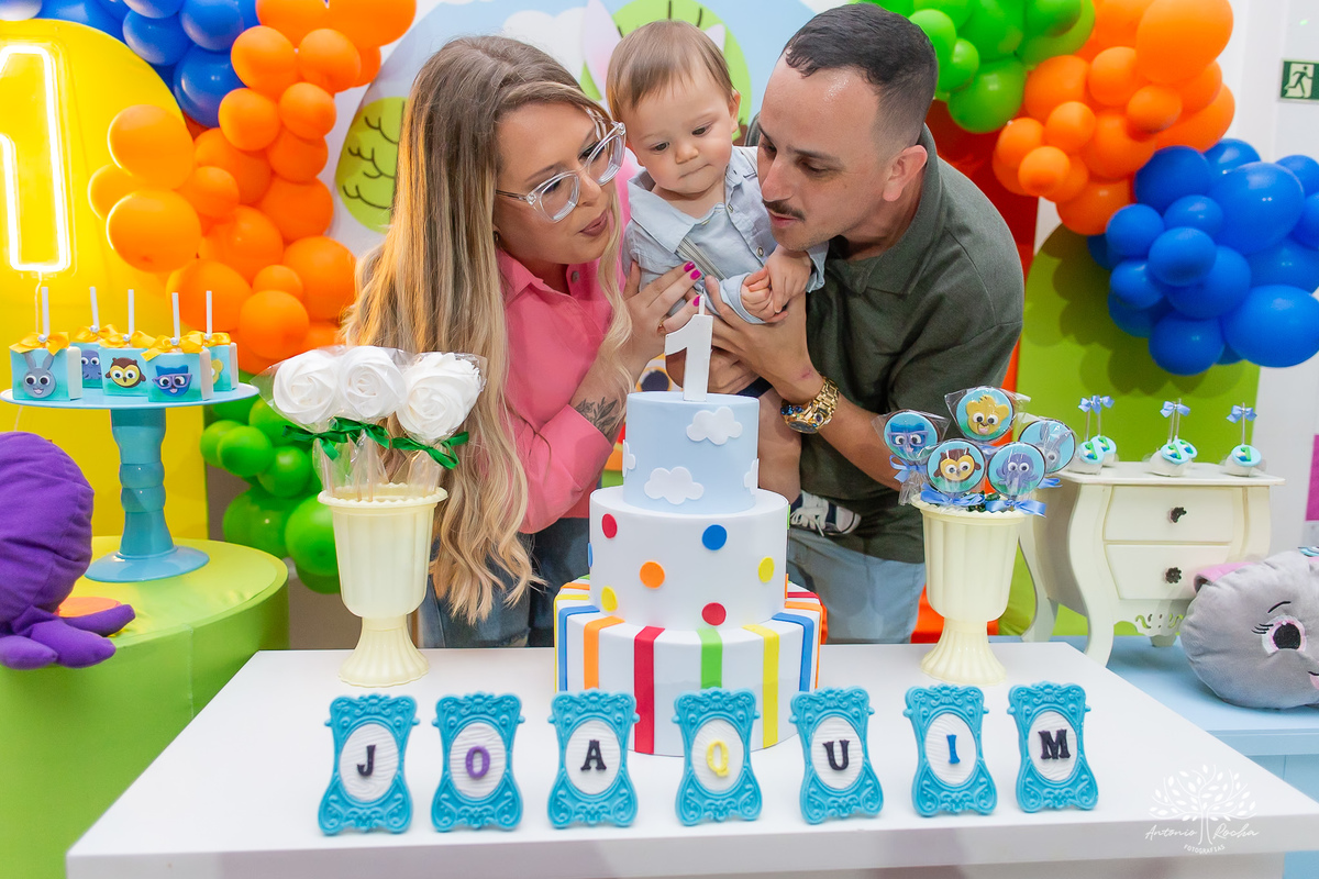 Joaquim – 1 ano - Festa Infantil - Festa de Criança - Fotografia de Família – Bolo Fofo – Loly Pop – Antonio Rocha Fotografias - Satolep - Pelotas
