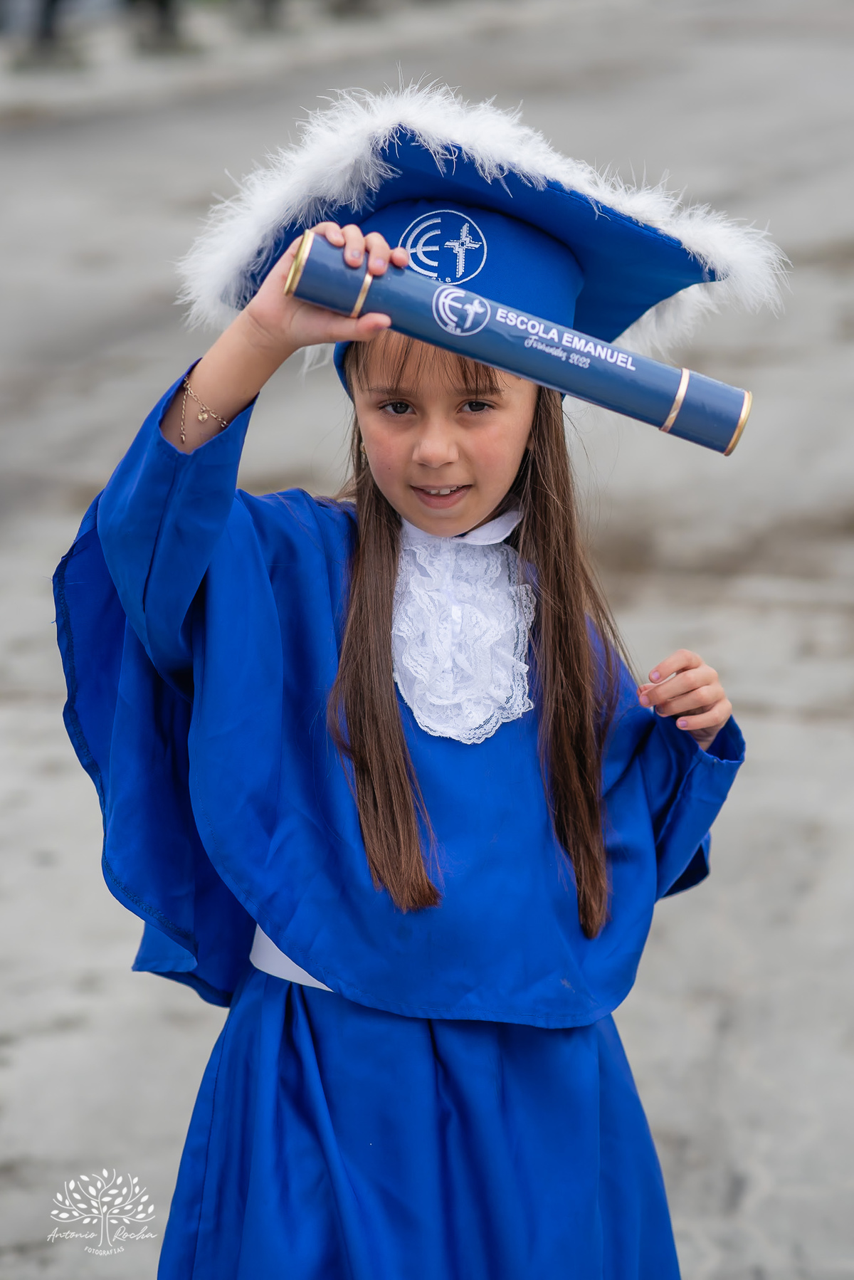 Ana Júlia – Formatura Infantil – Fotos de Formatura – Ensaio Externo – Formatura Pré-Escola – Toga Azul Infantil - Ensaio Infantil – Ensaio de Família – Fotografia de Família – Antonio Rocha Fotografias – Parque Una - Pelotas