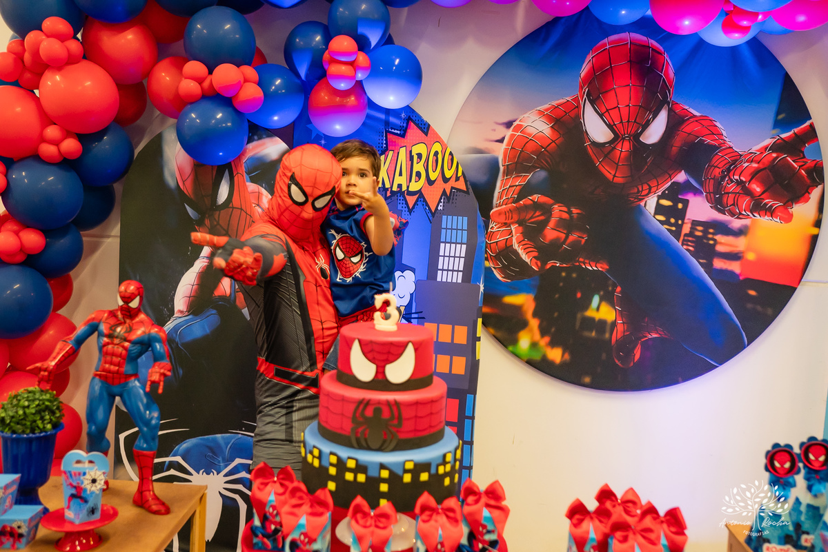 Romeu – 3 anos – Candy Club – Festa Infantil – Festa de Criança – Fotografia Infantil – Fotografia de Família – Homem Aranha - Pelotas - Antonio Rocha Fotografias