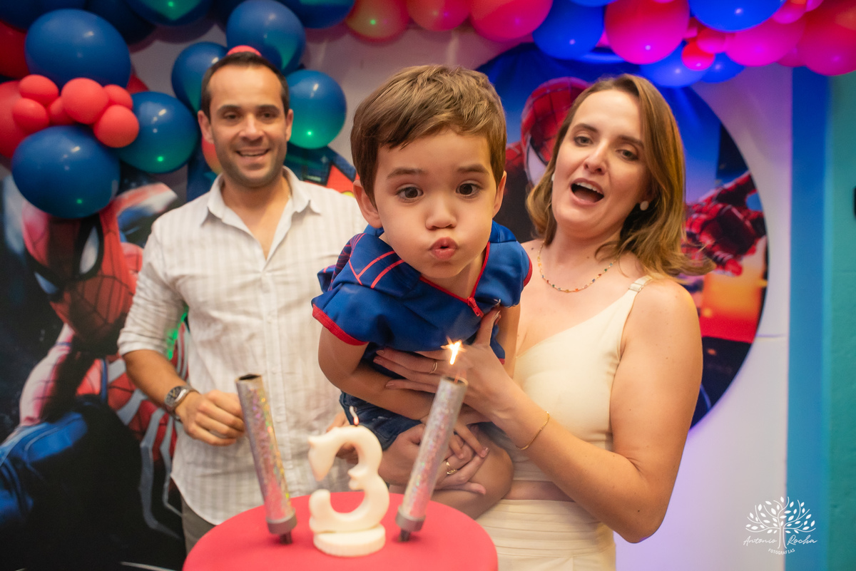 Romeu – 3 anos – Candy Club – Festa Infantil – Festa de Criança – Fotografia Infantil – Fotografia de Família – Homem Aranha - Pelotas - Antonio Rocha Fotografias
