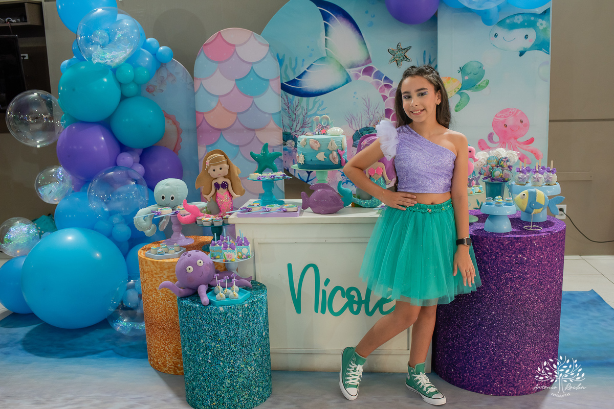 Nicoly – Dez Anos – 10 anos – Sereia – Fundo do Mar – decoração – Tio Guigui – Balões de Hélio – Tirolesa – Doces – estação Milkshake – Estação Açaí – Antonio Rocha Fotografias – Pelotas - realizefestaspelotas - cassianoblefestas