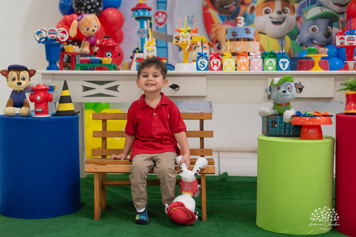 Shaawkat - 3 anos – Cliff Kids – Patrulha Canina – Sara – Mario Quintana – festa em salão – festa infantil – Antonio Rocha Fotografias - Pelotas