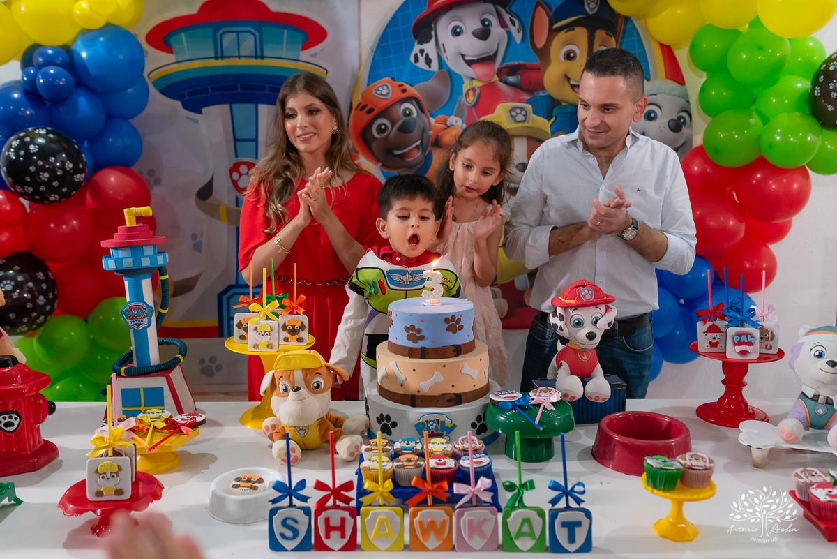Shaawkat - 3 anos – Cliff Kids – Patrulha Canina – Sara – Mario Quintana – festa em salão – festa infantil – Antonio Rocha Fotografias - Pelotas
