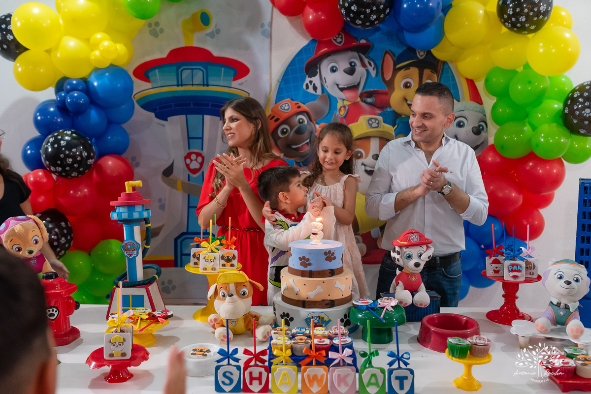 Shaawkat - 3 anos – Cliff Kids – Patrulha Canina – Sara – Mario Quintana – festa em salão – festa infantil – Antonio Rocha Fotografias - Pelotas