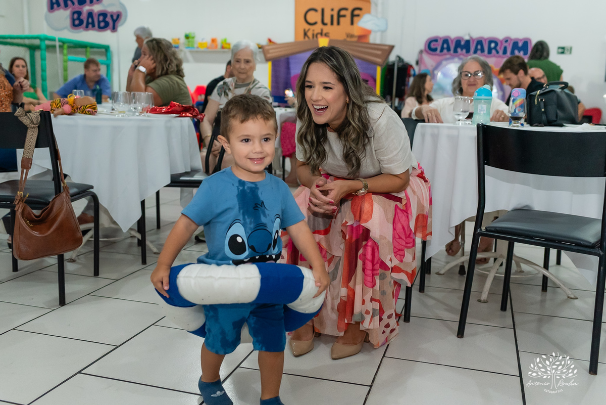 aniversário duplo - Sofia - Pedro - festa - tema Stitch - diversão - crianças - roxito -  fotografia - Cliff Kids - Antonio Rocha Fotografias - Pelotas - Tombo legal - festa no salão