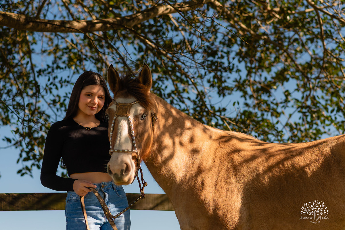 ensaio externo de 15 anos - Bruna - conexão com a natureza - fotos com égua - pré-festa de debutante - fotografia ao ar livre - céu azul  - celebração de 15 anos - Antonio Rocha Fotografias - São Lourenço do Sul - Pelotas - Festa de 15 anos - Debutante