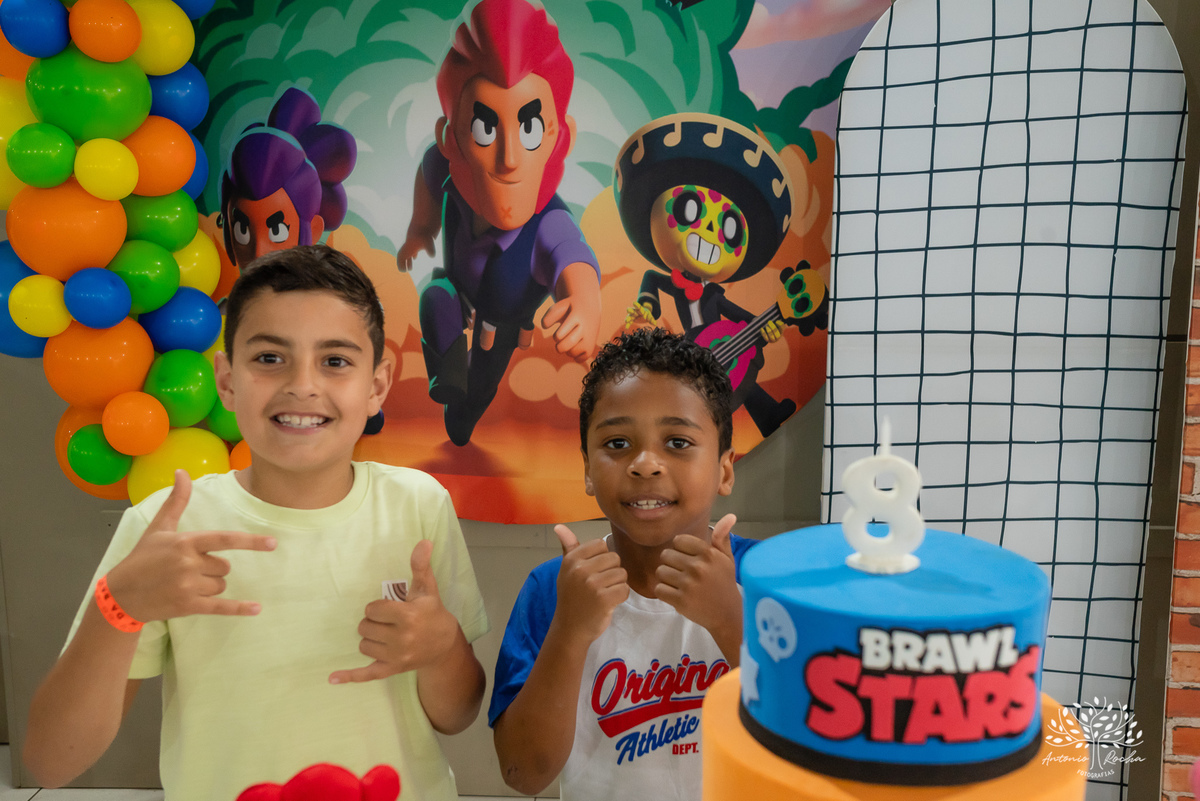 aniversário infantil - fotografia de aniversário - festa temática - Brawl Stars - tirolesa - show de parabéns - registro fotográfico - memórias em família - Antonio Rocha Fotografias - Pelotas – Antonio Rocha Fotografias – Tio Guigui