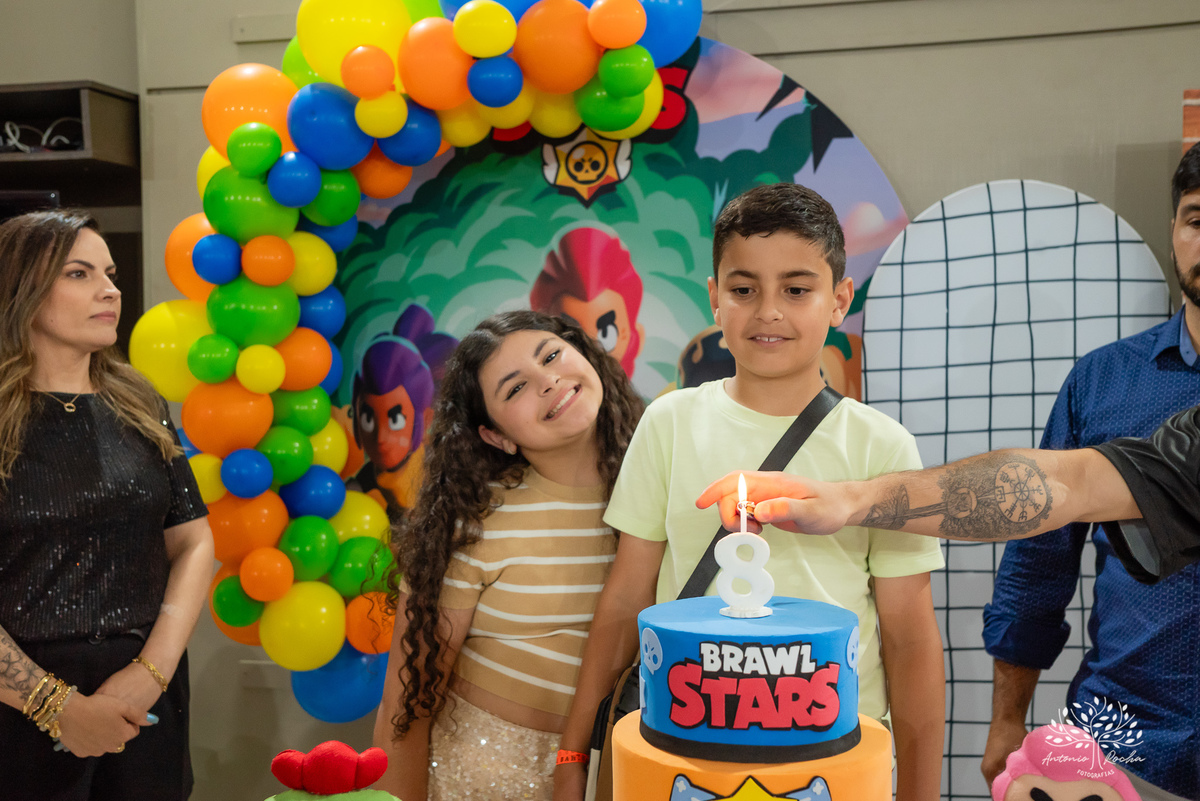 aniversário infantil - fotografia de aniversário - festa temática - Brawl Stars - tirolesa - show de parabéns - registro fotográfico - memórias em família - Antonio Rocha Fotografias - Pelotas – Antonio Rocha Fotografias – Tio Guigui