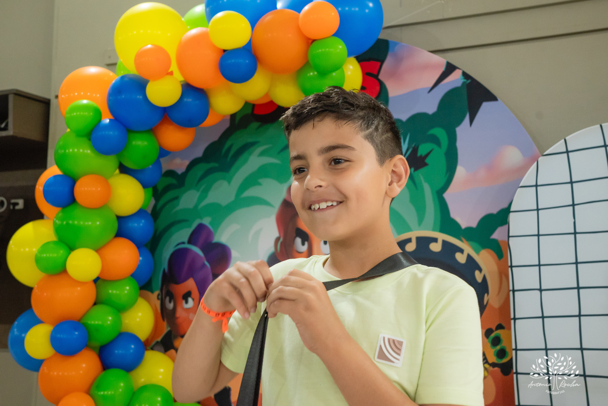 aniversário infantil - fotografia de aniversário - festa temática - Brawl Stars - tirolesa - show de parabéns - registro fotográfico - memórias em família - Antonio Rocha Fotografias - Pelotas – Antonio Rocha Fotografias – Tio Guigui