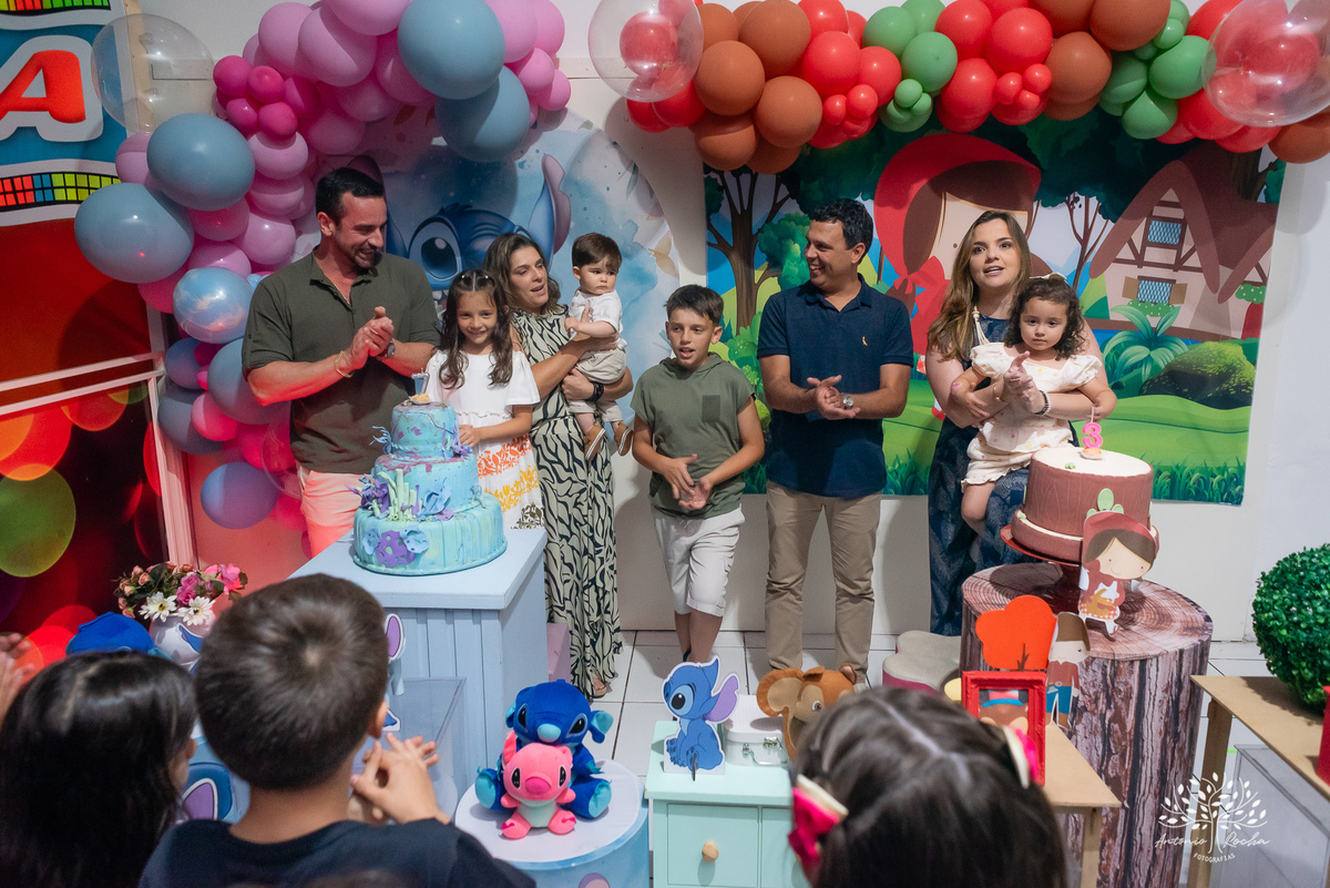 festa infantil - fotografia infantil - registro de infância - Maria Eduarda 7 anos - Marian 3 anos - Stitch - Chapeuzinho Vermelho - fotografia profissional - infância feliz - Antonio Rocha Fotografias - Pelotas