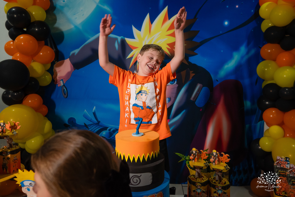 aniversário - 7 anos - Francisco - festa - comemoração - diversão - alegria - memórias - família - Naruto - decoração - parabéns - fotografias - Antonio Rocha Fotografias - fotografia infantil - festa de criança - evento infantil – Pelotas – Cliff Kids