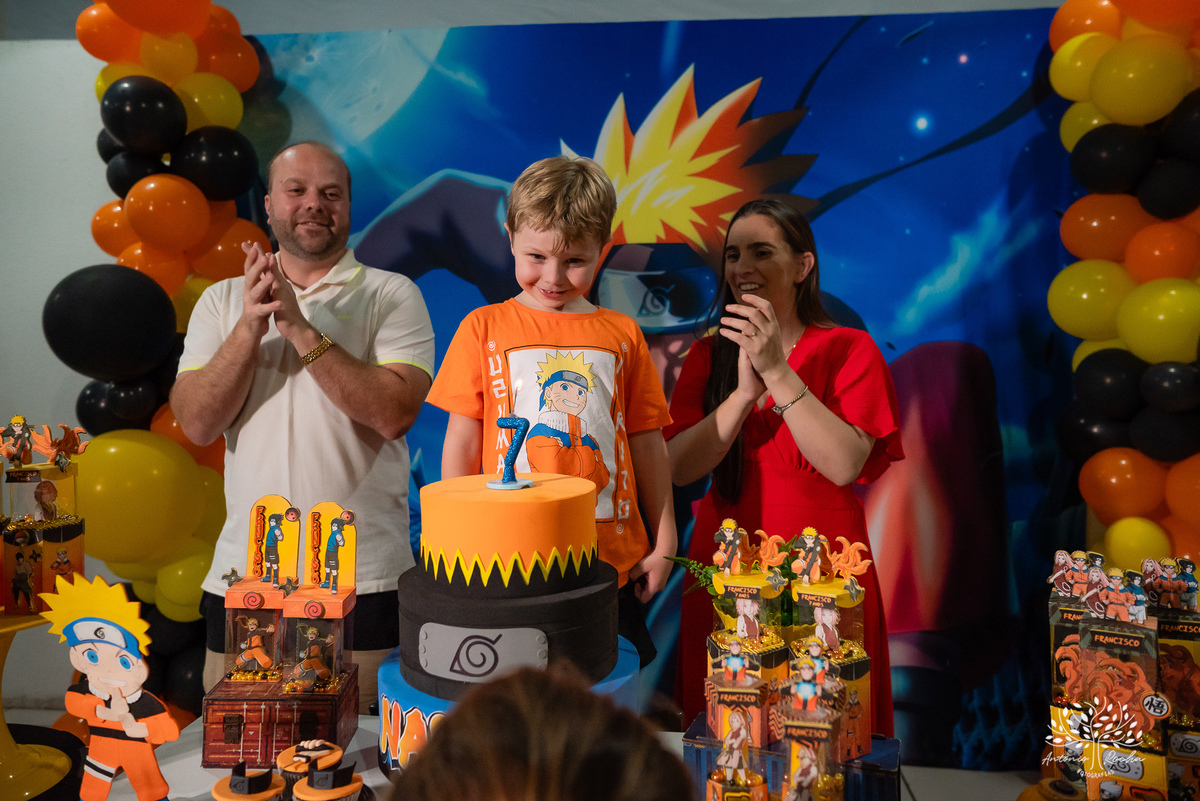 aniversário - 7 anos - Francisco - festa - comemoração - diversão - alegria - memórias - família - Naruto - decoração - parabéns - fotografias - Antonio Rocha Fotografias - fotografia infantil - festa de criança - evento infantil – Pelotas – Cliff Kids