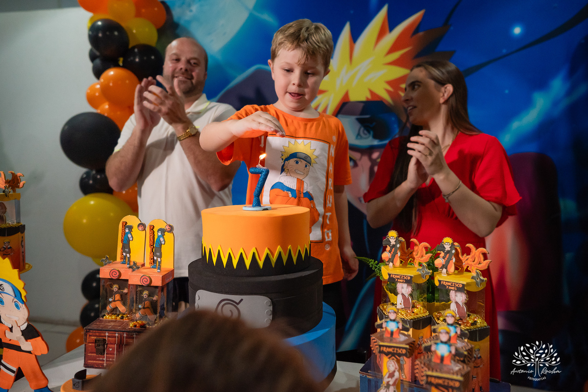 aniversário - 7 anos - Francisco - festa - comemoração - diversão - alegria - memórias - família - Naruto - decoração - parabéns - fotografias - Antonio Rocha Fotografias - fotografia infantil - festa de criança - evento infantil – Pelotas – Cliff Kids