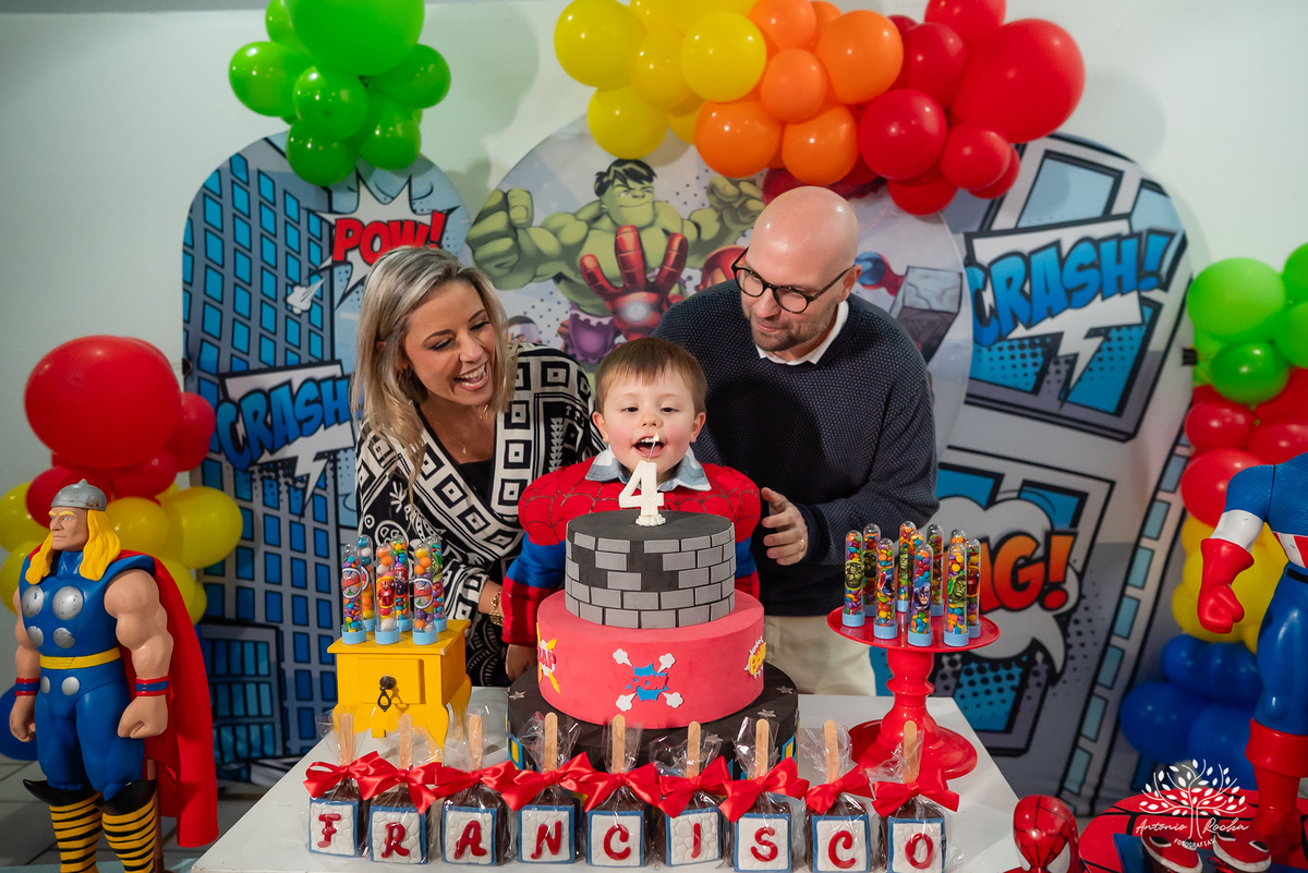 Pelotas - aniversário infantil - festa infantil - fotógrafo de aniversários - fotos de aniversário - 4 anos - festa de super-herói - Homem-Aranha - brincadeiras infantis - memórias da infância - diversão crianças - festa com amigos - fotografia de festas