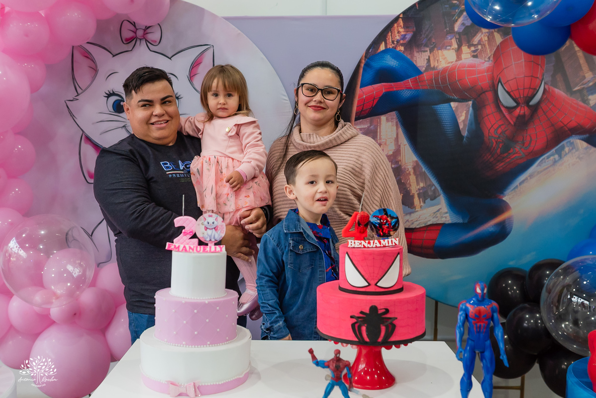 aniversário infantil - festa infantil - fotografia de aniversário - fotografia infantil - dose dupla de aniversário - decoração gatinha marie - decoração homem aranha - salão loly pop - fotografia espontânea - antonio rocha fotografias - renata dalbann