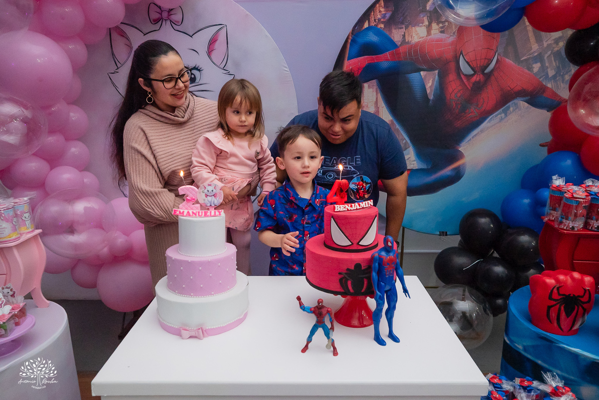 aniversário infantil - festa infantil - fotografia de aniversário - fotografia infantil - dose dupla de aniversário - decoração gatinha marie - decoração homem aranha - salão loly pop - fotografia espontânea - antonio rocha fotografias - renata dalbann
