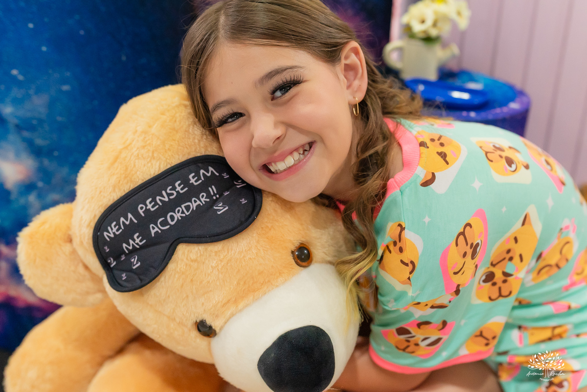 aniversário infantil - festa do pijama - Fest Club - fotografia infantil - festa infatil - família - infância - alegria - kamikaze  - festa no salão - fotógrafo de festa infantil - Antonio Rocha Fotografias - Pelotas - Máscara de Dormir - Touca de cetim