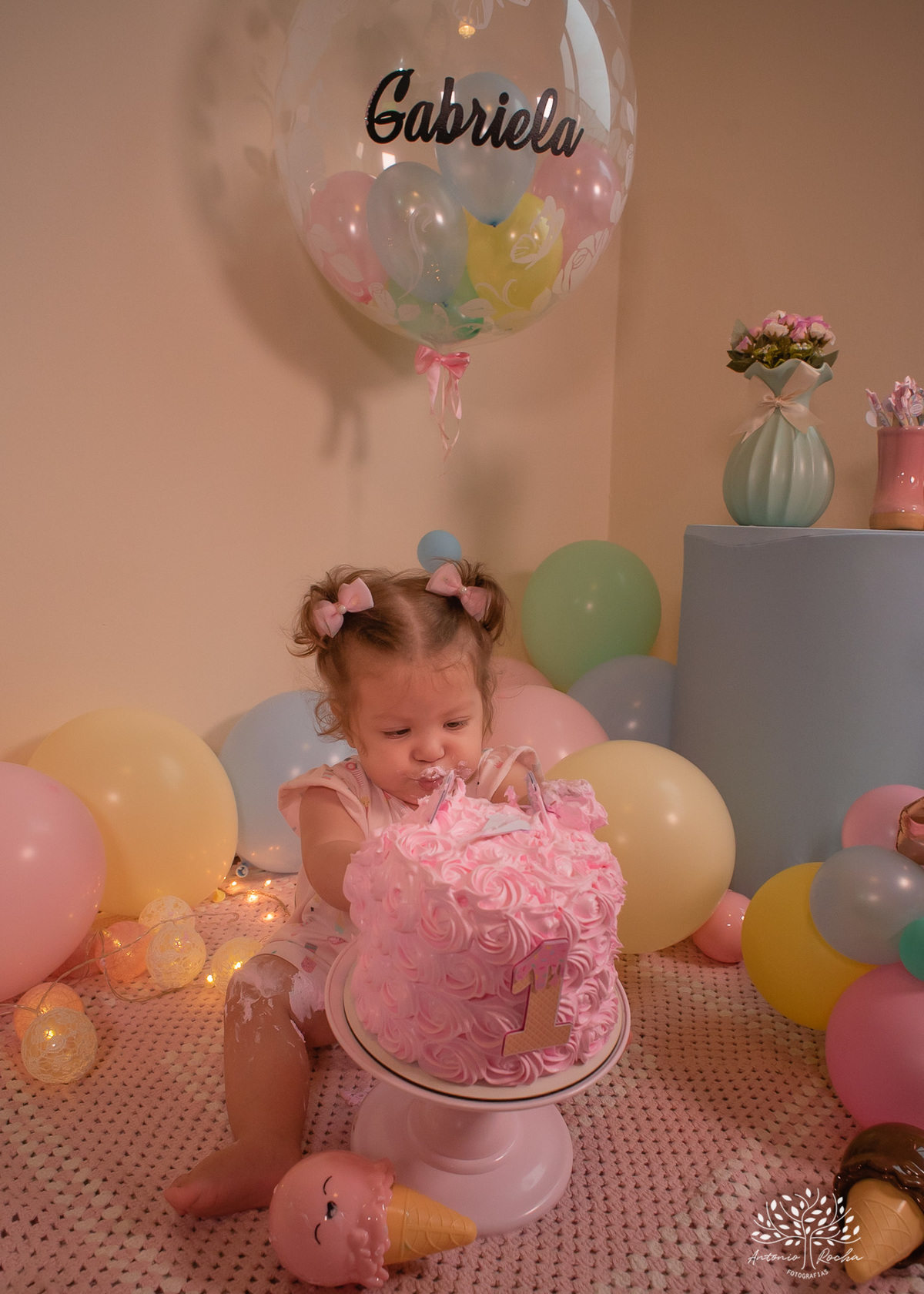Gabriela – Smash The Cake – Ensaio – Ensaio Infantil – Criança – Primeiro Aninho – Mundo Rosa – Feliz Aniversário – Fotografia de Família – Pelotas – @antoniorochafotografias – www.arfotografias.com.br