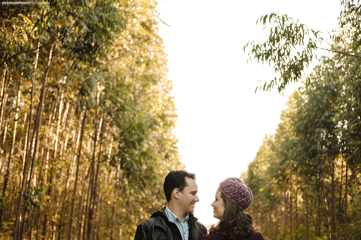 ensaio save the date em plantação de eucalíptos em mandaguacu, parana, brasil
