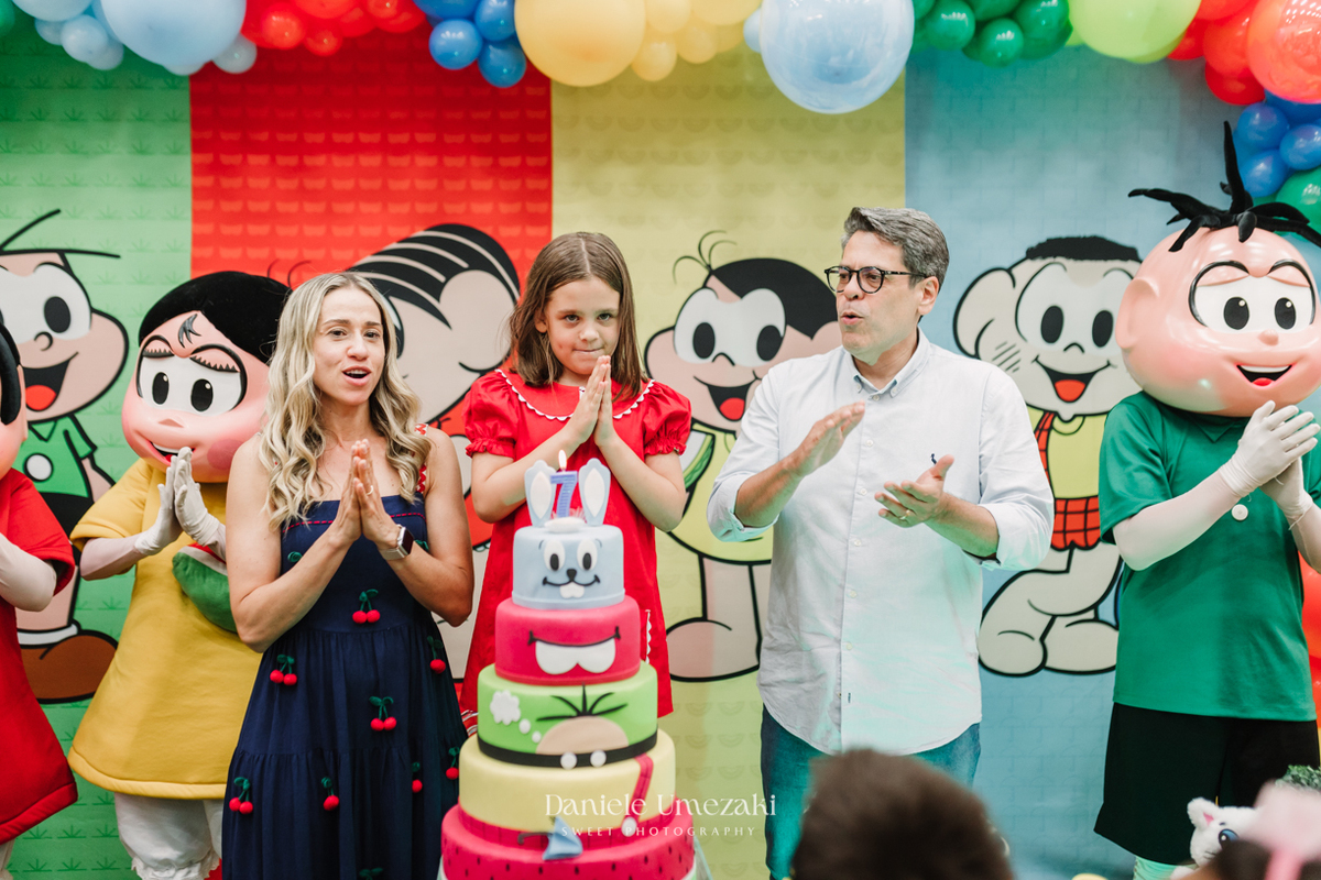 Aniversário de 7 anos da Louise, comemorado no Buffet Santa ArRuaça, em Mogi das Cruzes, com o tema Turma da Mônica. Um registro afetivo e divertido feito pela fotógrafa Dani Umezaki, que acompanha a família desde o 1º aninho da Louise.