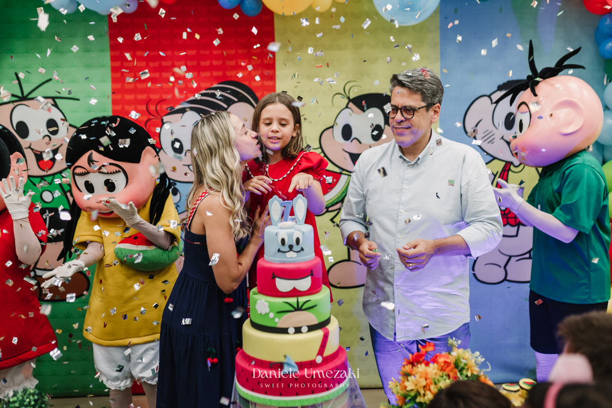 Aniversário de 7 anos da Louise, comemorado no Buffet Santa ArRuaça, em Mogi das Cruzes, com o tema Turma da Mônica. Um registro afetivo e divertido feito pela fotógrafa Dani Umezaki, que acompanha a família desde o 1º aninho da Louise.