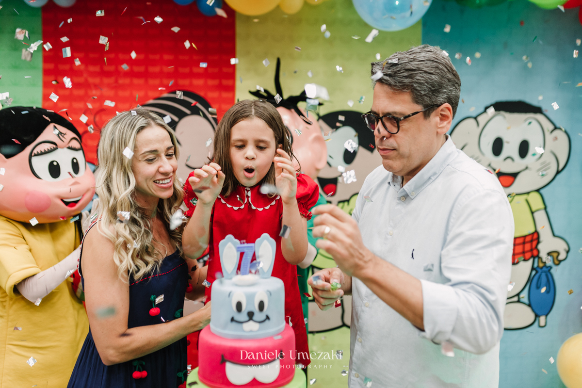 Aniversário de 7 anos da Louise, comemorado no Buffet Santa ArRuaça, em Mogi das Cruzes, com o tema Turma da Mônica. Um registro afetivo e divertido feito pela fotógrafa Dani Umezaki, que acompanha a família desde o 1º aninho da Louise.