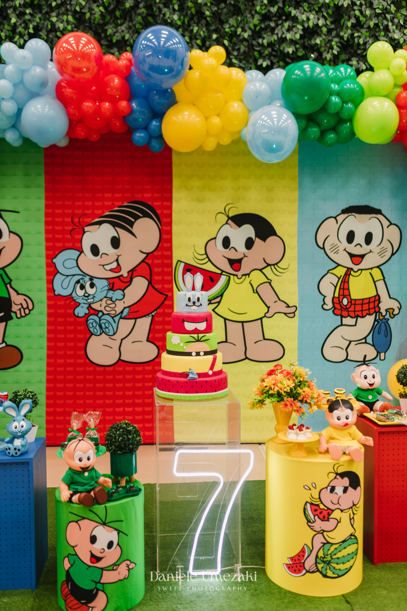 Aniversário de 7 anos da Louise, comemorado no Buffet Santa ArRuaça, em Mogi das Cruzes, com o tema Turma da Mônica. Um registro afetivo e divertido feito pela fotógrafa Dani Umezaki, que acompanha a família desde o 1º aninho da Louise.