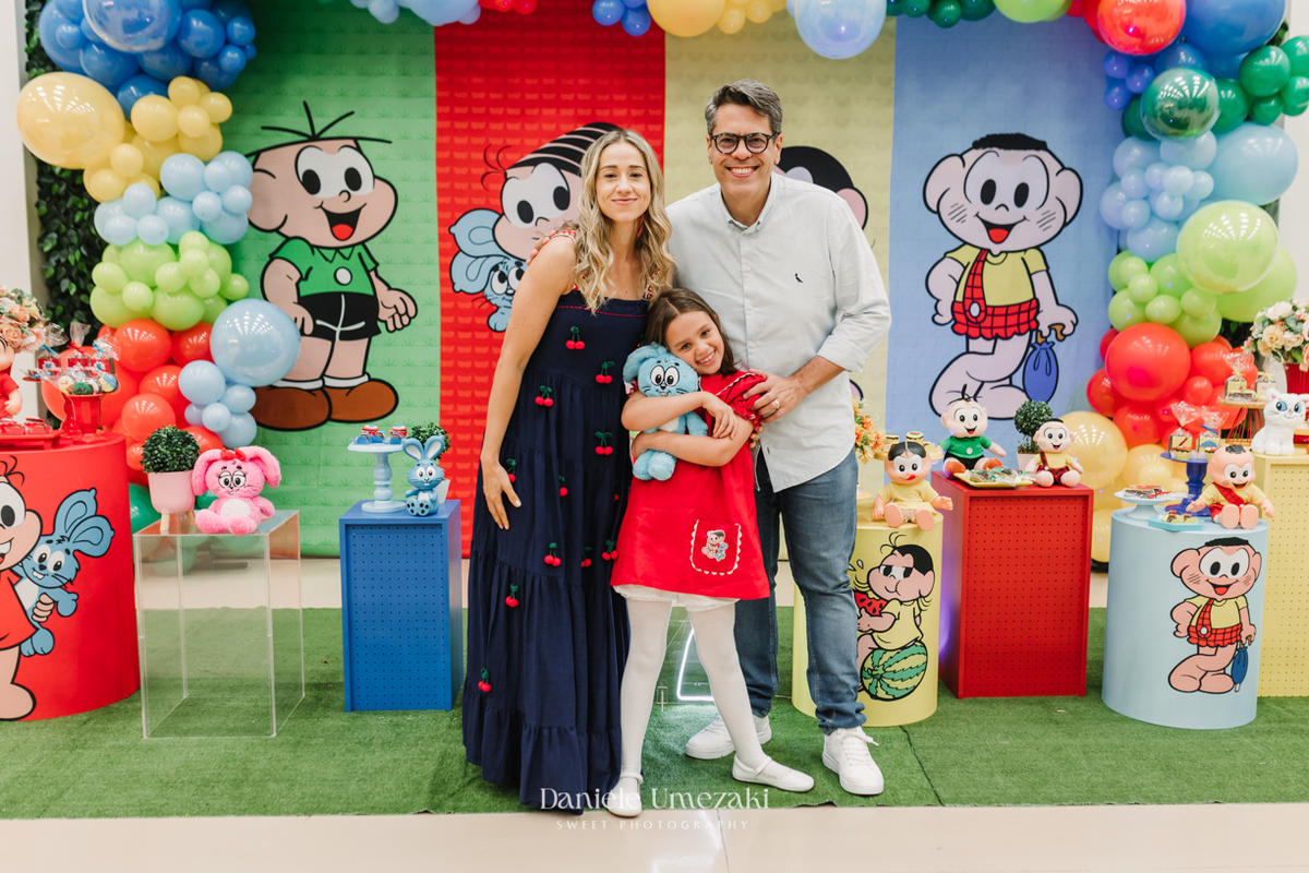 Aniversário de 7 anos da Louise, comemorado no Buffet Santa ArRuaça, em Mogi das Cruzes, com o tema Turma da Mônica. Um registro afetivo e divertido feito pela fotógrafa Dani Umezaki, que acompanha a família desde o 1º aninho da Louise.