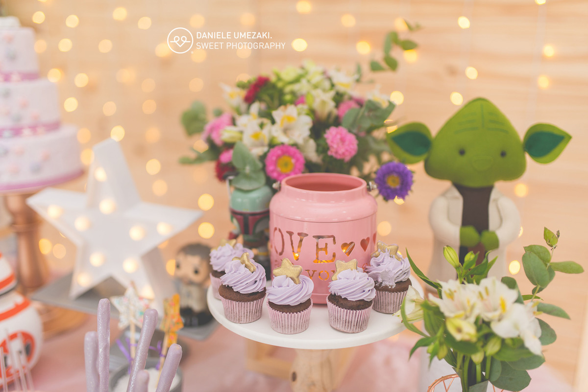 aniversário star wars para meninas super  fofo star wars rosa fotografa mogi das cruzes daniele umezaki decoração linda matrioskas