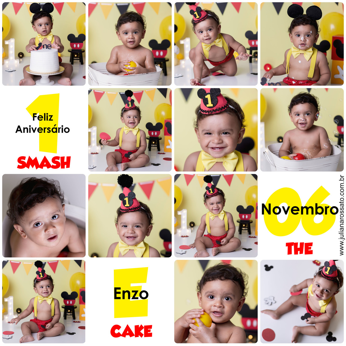 Juliana Rossato Fotografia, são paulo, interlagos, zona sul, jardim consórcio, estúdio fotográfico, ensaio infantil, SP, acompanhamento infantil, cake, smash the cake, ensaio de aniversário, bolo, mickey amarelo, mickey, 1 ano, um ano