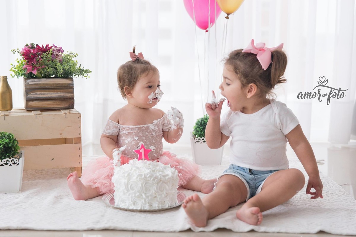 Ensaio infantil gêmeos externo