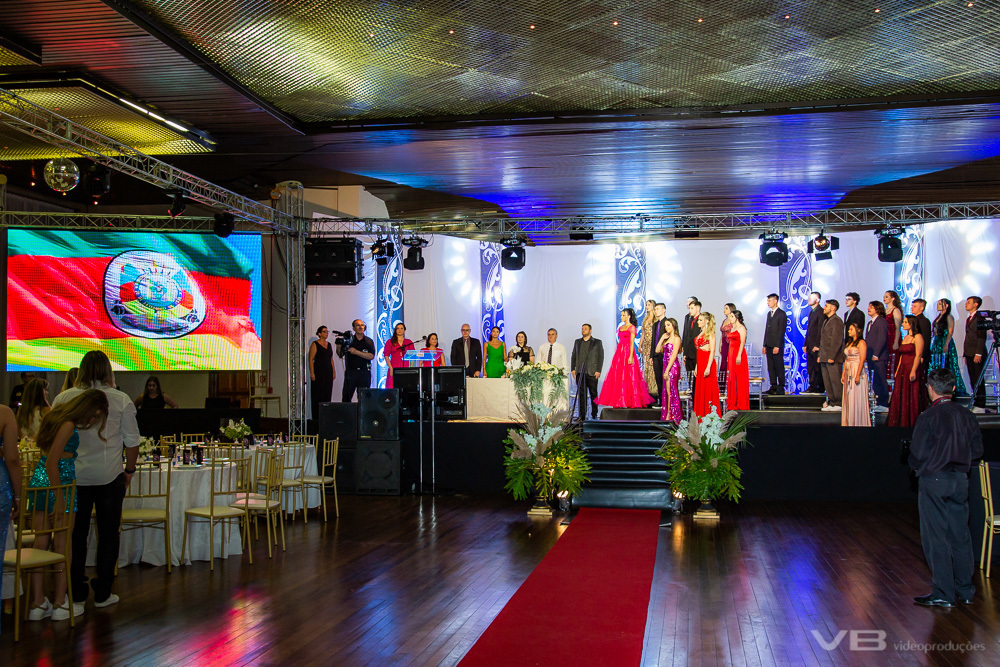 Formatura Terceirão 2022, Colégio Regina Coeli de Veranópolis, na Sociedade Alfredochavense, produção de VB Vídeo Produções, Hino Riograndense