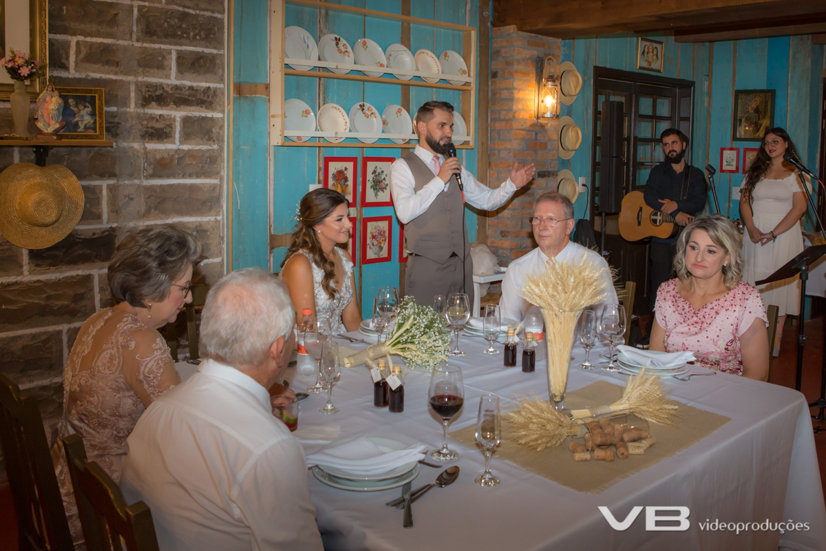 Recepção de casamento na Pousada dos Capuchinhos em Vila Flores