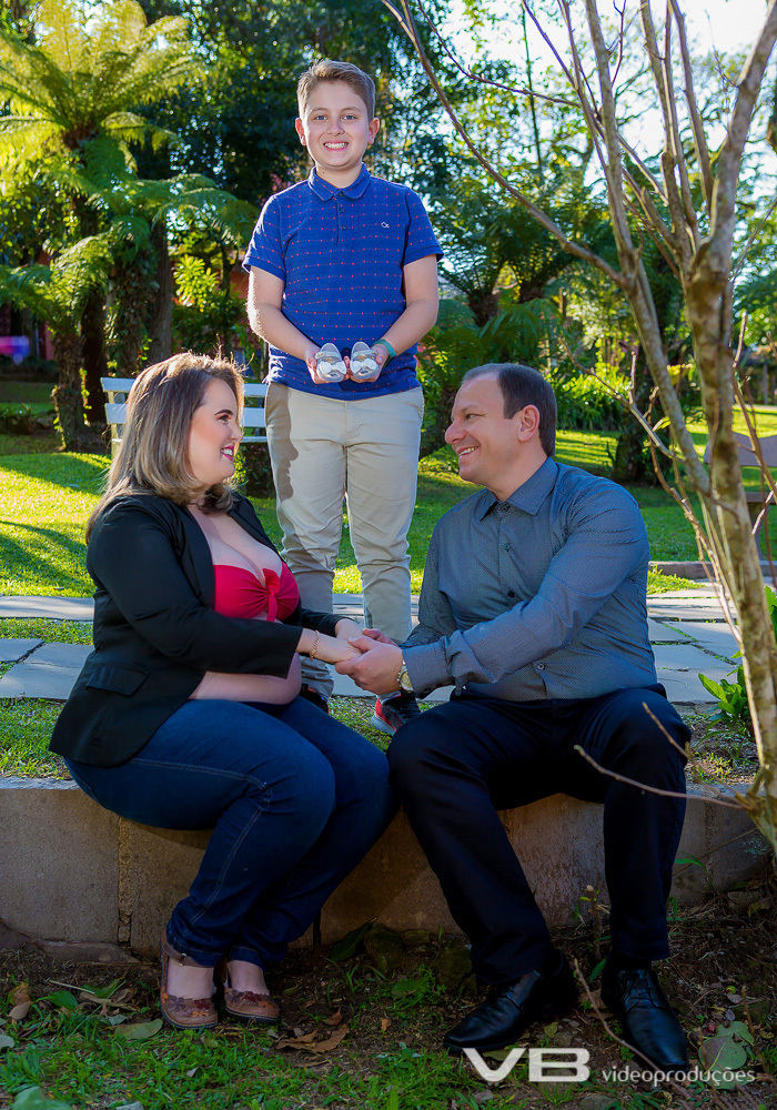 Foto de gestante com família