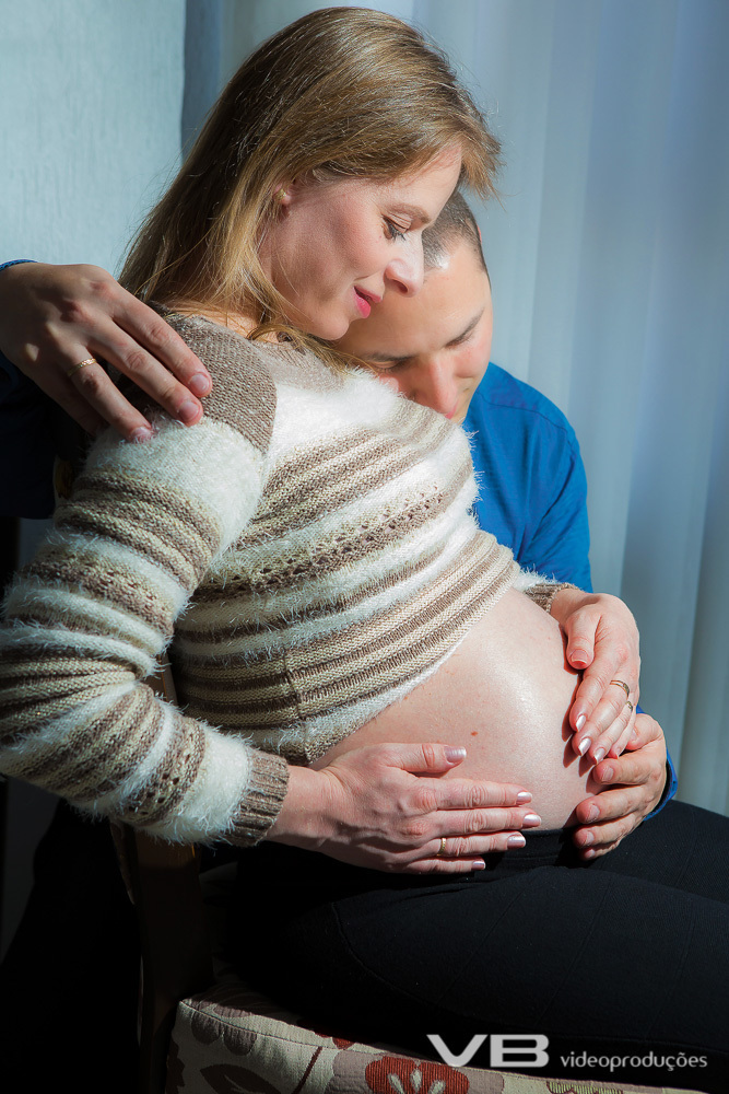 Foto de gestante em casa