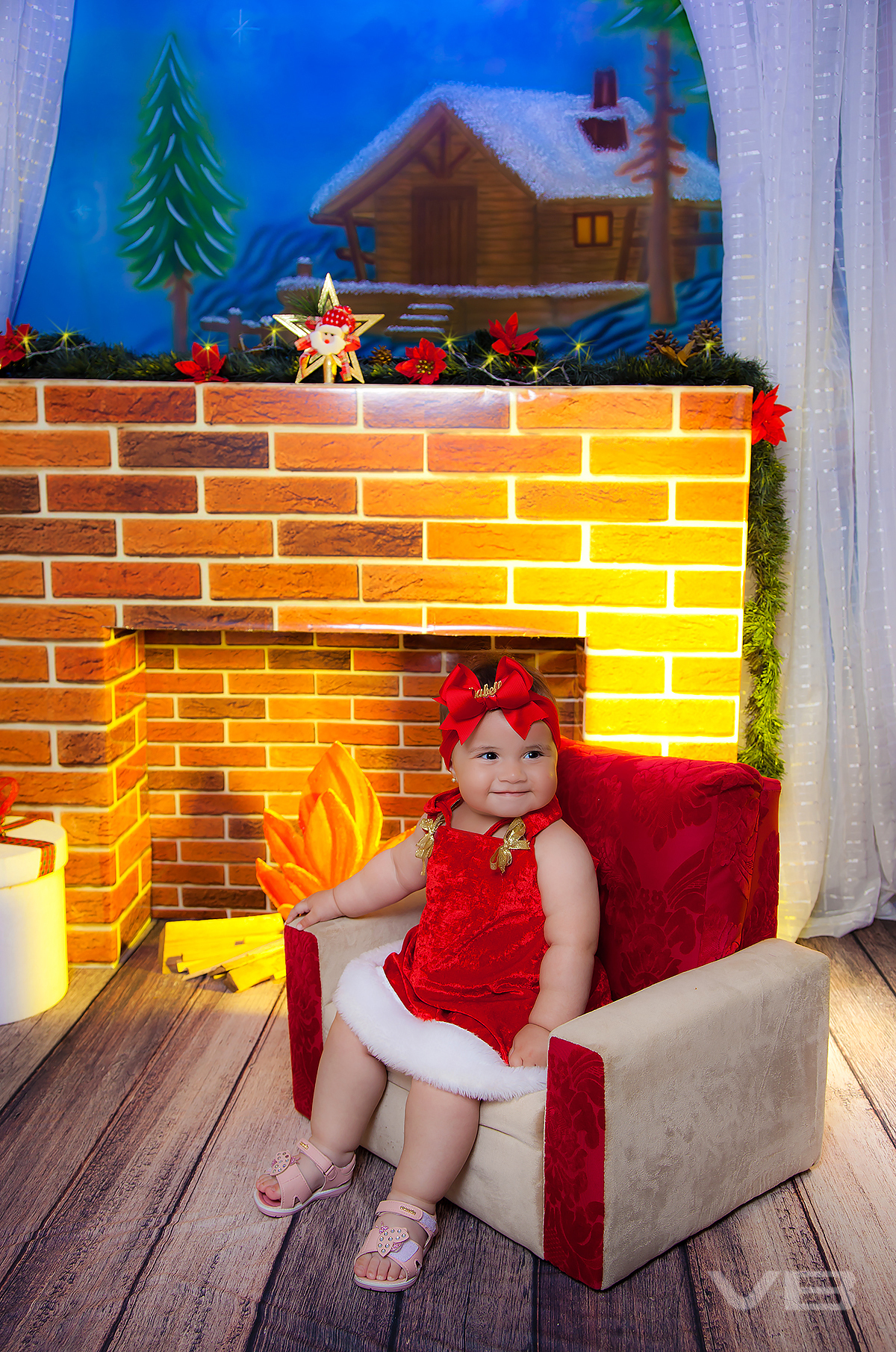 Cenário de natal para acompanhamento fotográfico