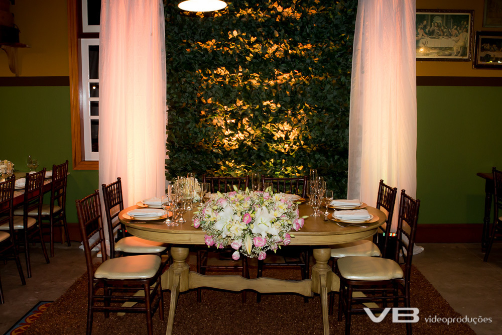 Mesa dos Noivos no Restaurante Mascaron