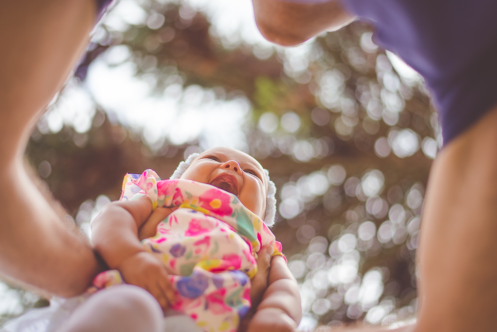 papai levantando bebê