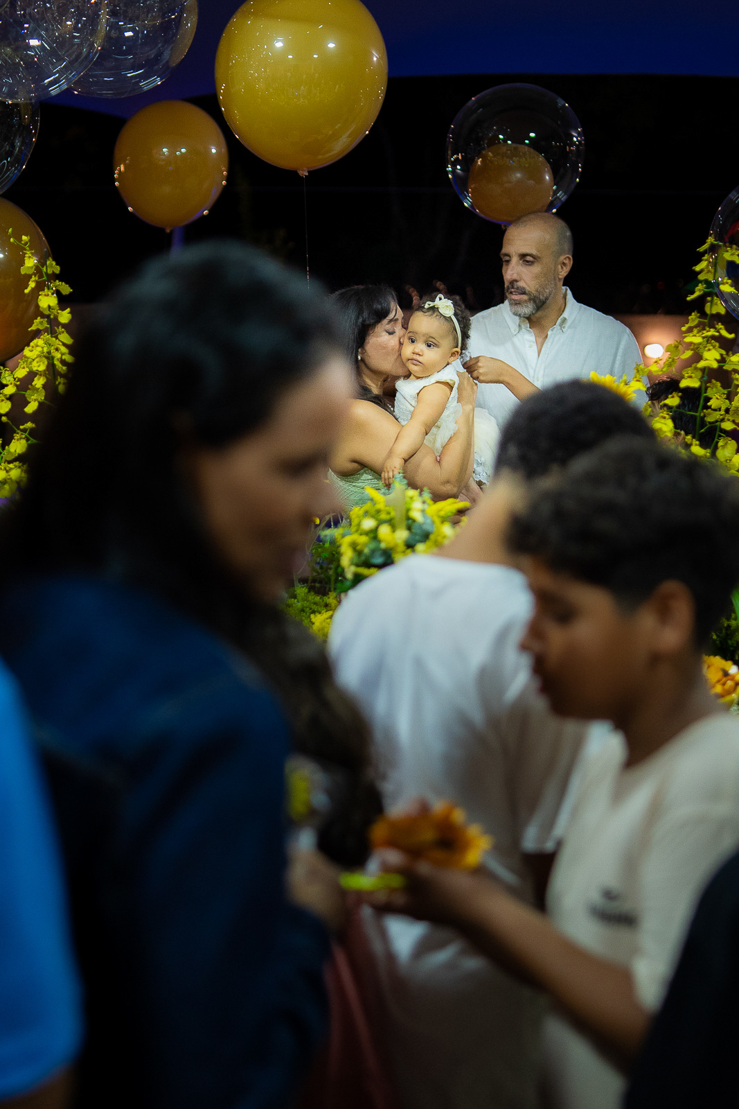 carinho da familias apos os parabens