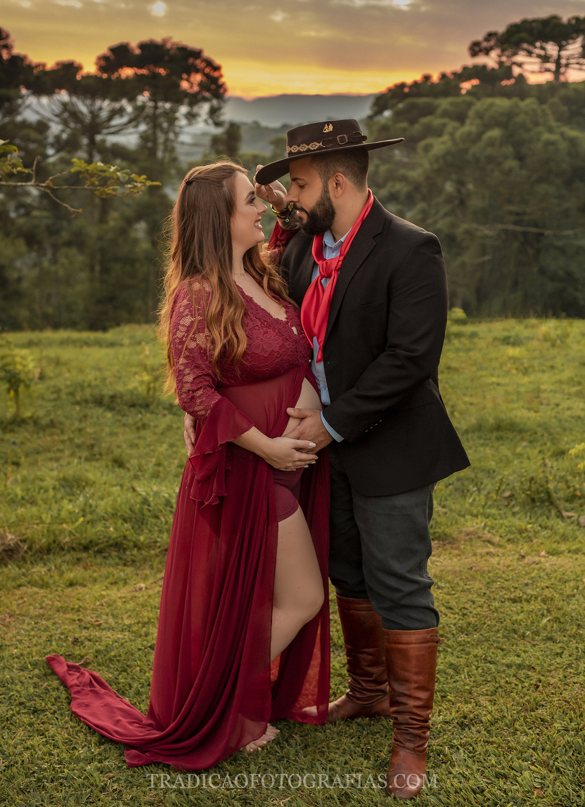 fotos de gestante por do sol