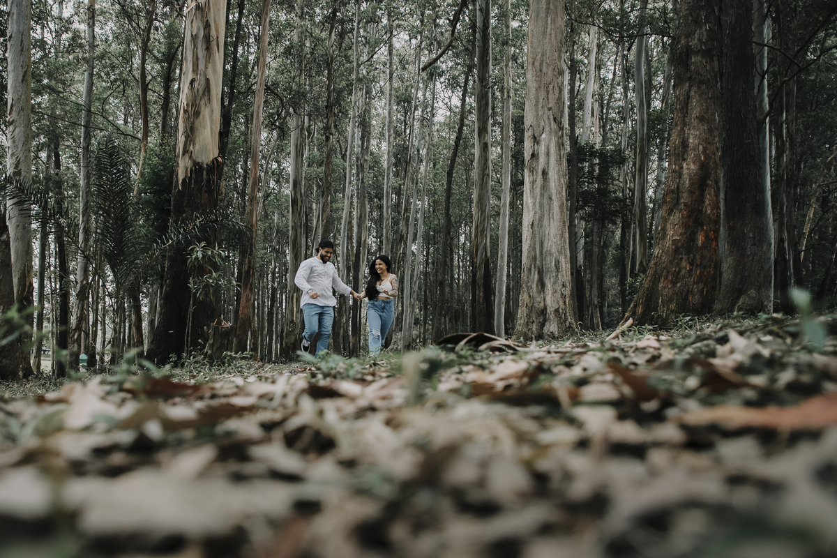 Correndo na floresta