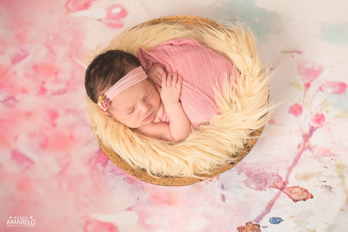 bebê no cesto registrado por Mundo Amarelo