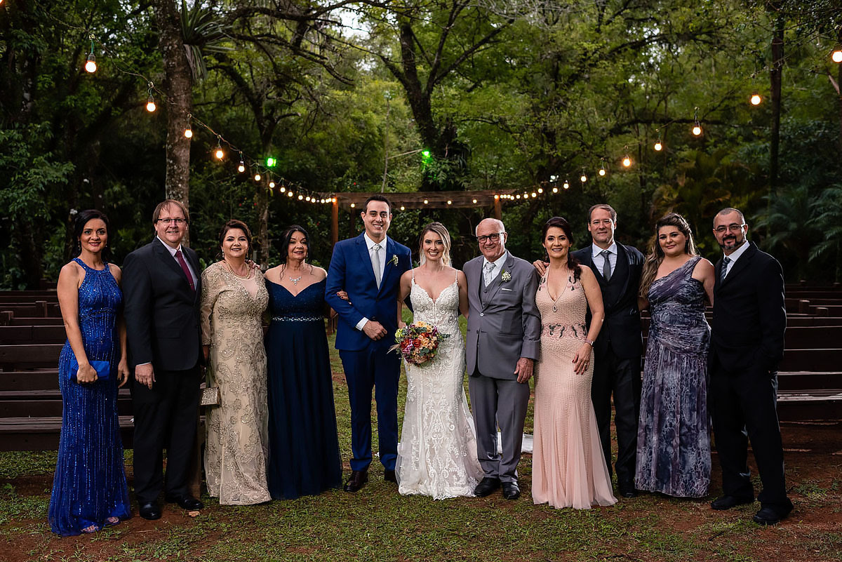 noiva com sua família