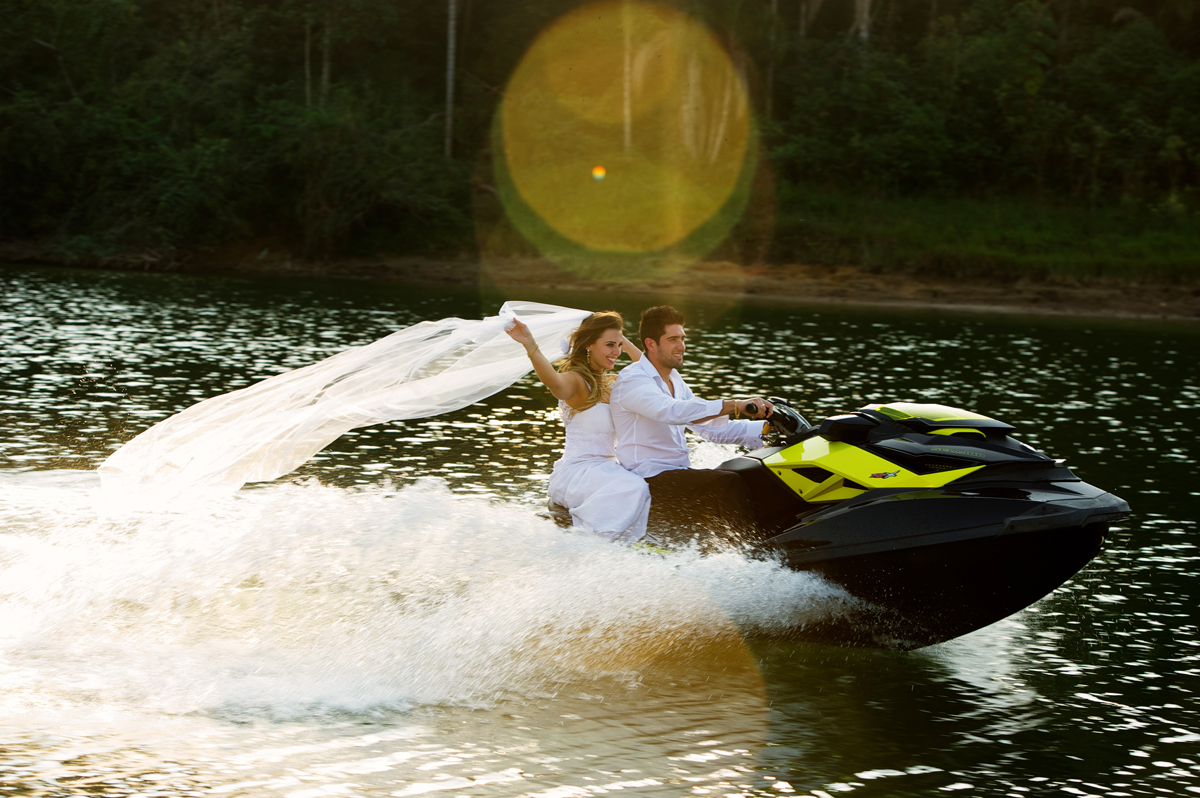 noiva perde o véu no jetsky