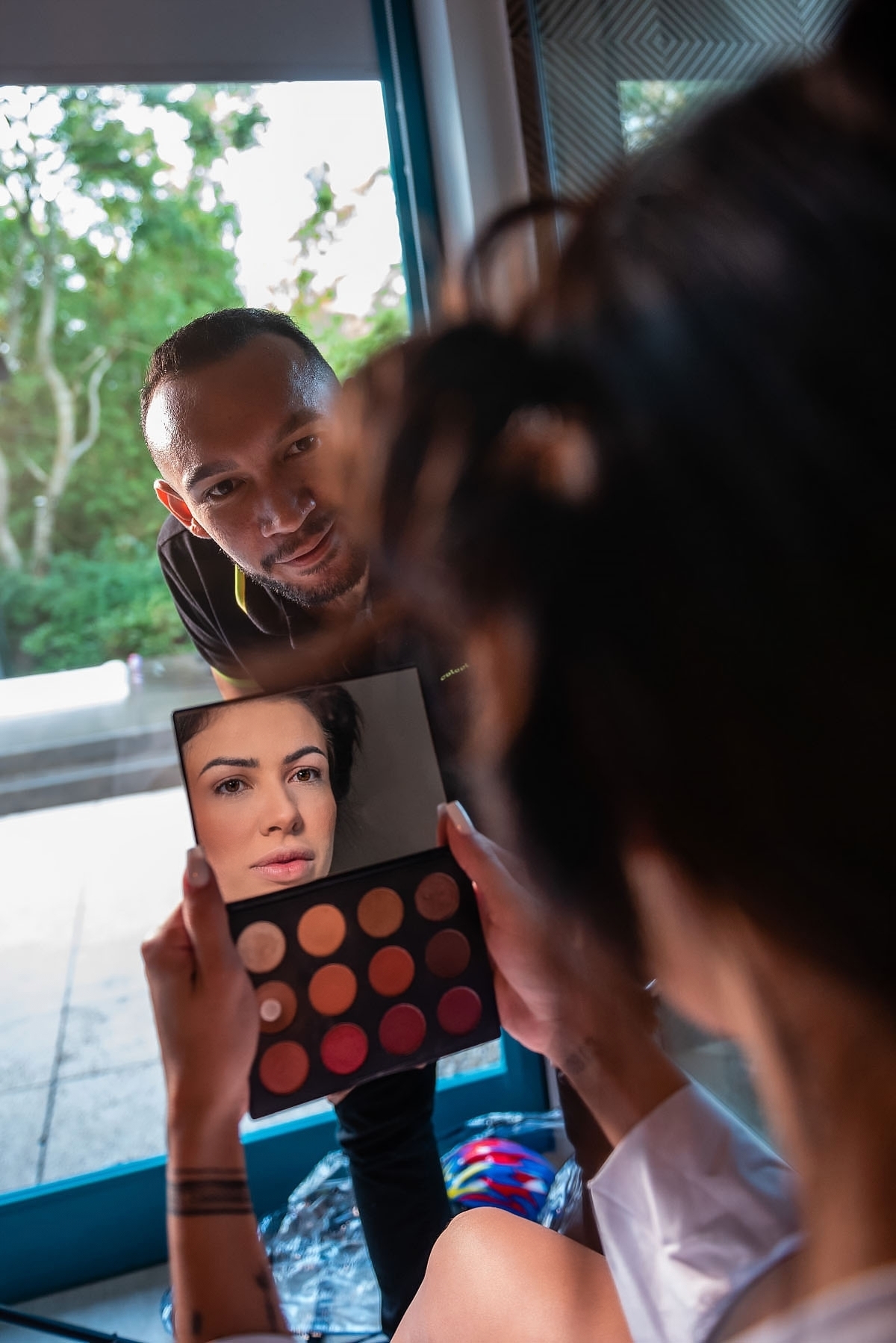 Noiva no making of no Alto das Palmeiras